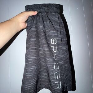 Men Spyder Black Athletic Skort with Reflective Logo